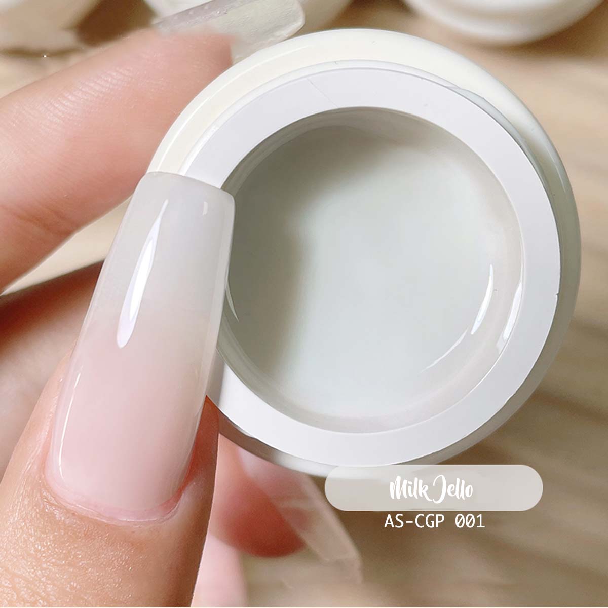 Anothersexy 68 Colours Cream Gel Polish Pots colour CGP001 in MilkJello