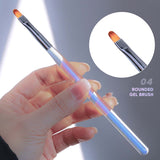 Iridescent Nail Art 04 Rounded Gel Brush