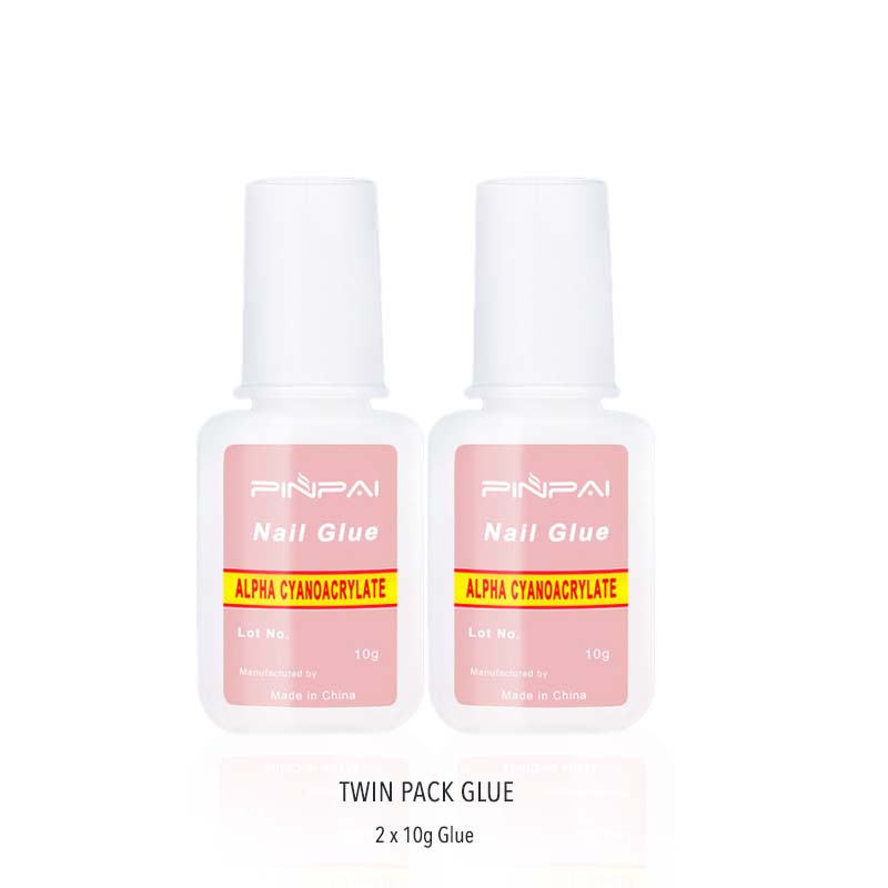 Nail Art Tool Nail Glue with Brush Twin Pack