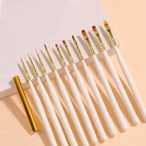 10pcs Cream Nail Art Brush Set