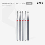 Diamond Nail Drill Bit Rounded Bud Red Head EXPERT