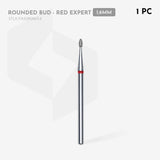Diamond Nail Drill Bit Rounded Bud Red Head EXPERT