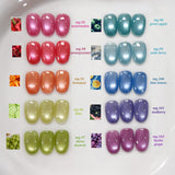 YOGURT NAIL Fruits Magnet Magnetic Glitter Gel Full Set / 10 Colours