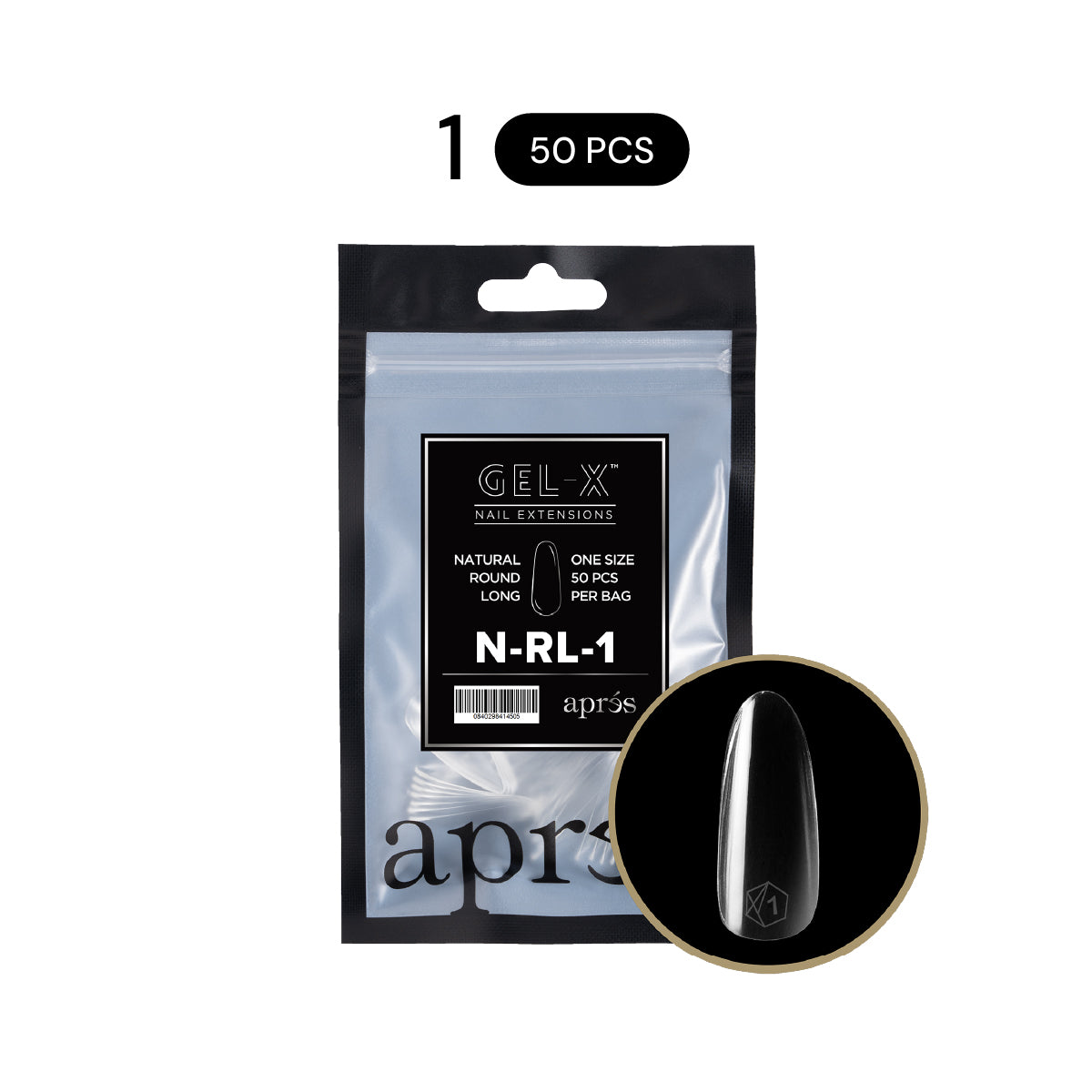 Aprés Gel-X® Natural Round Gel-X® Nail Tips Refill Bag / 50pcs
