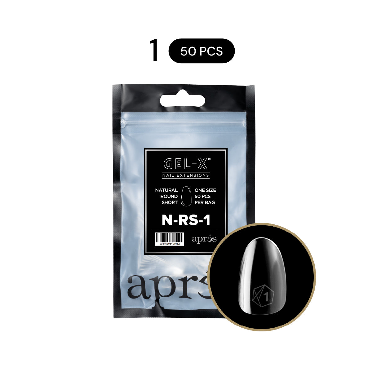 Aprés Gel-X® Natural Round Gel-X® Nail Tips Refill Bag / 50pcs