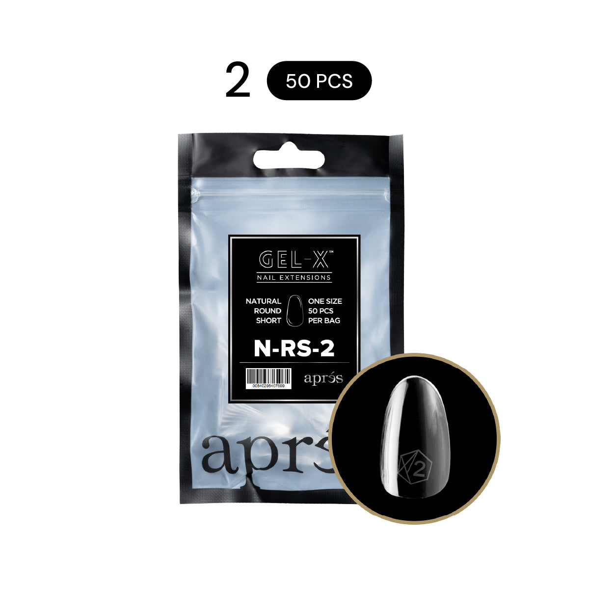 Aprés Gel-X® Natural Round Gel-X® Nail Tips Refill Bag / 50pcs