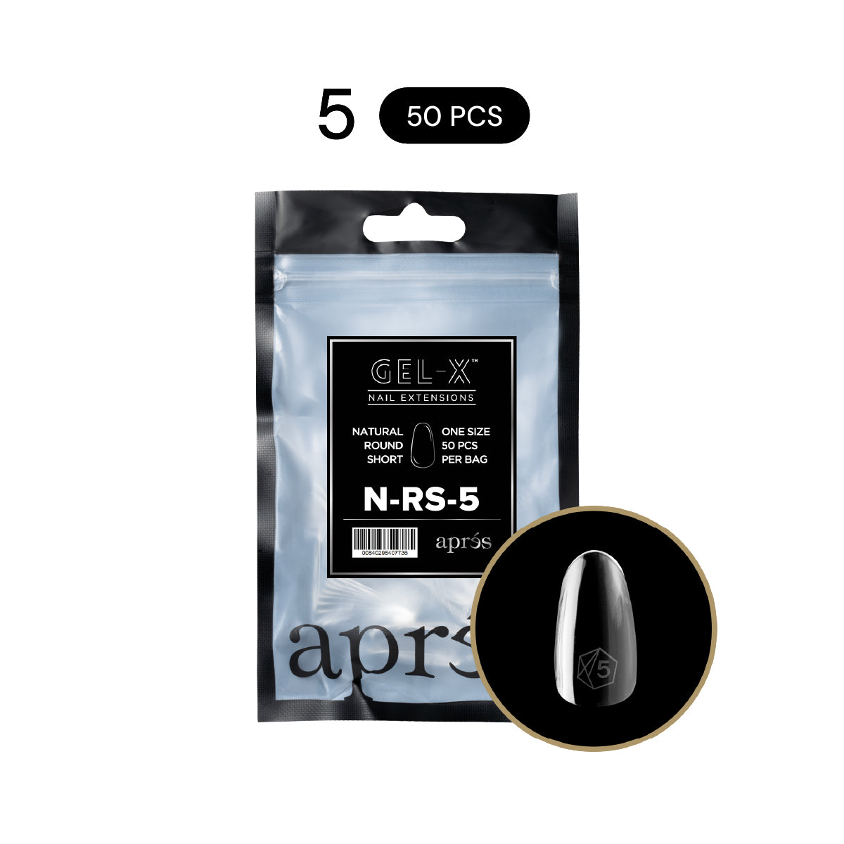 Aprés Gel-X® Natural Round Gel-X® Nail Tips Refill Bag / 50pcs