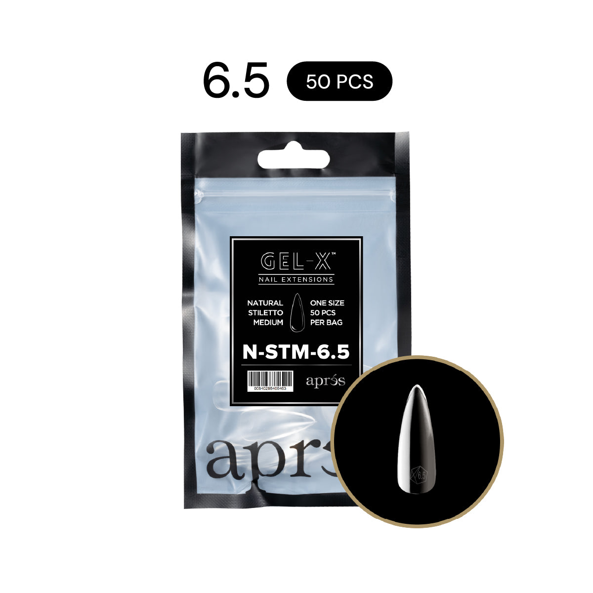 Aprés Gel-X® Natural Stiletto Gel-X® Nail Tips Refill Bag / 50pcs