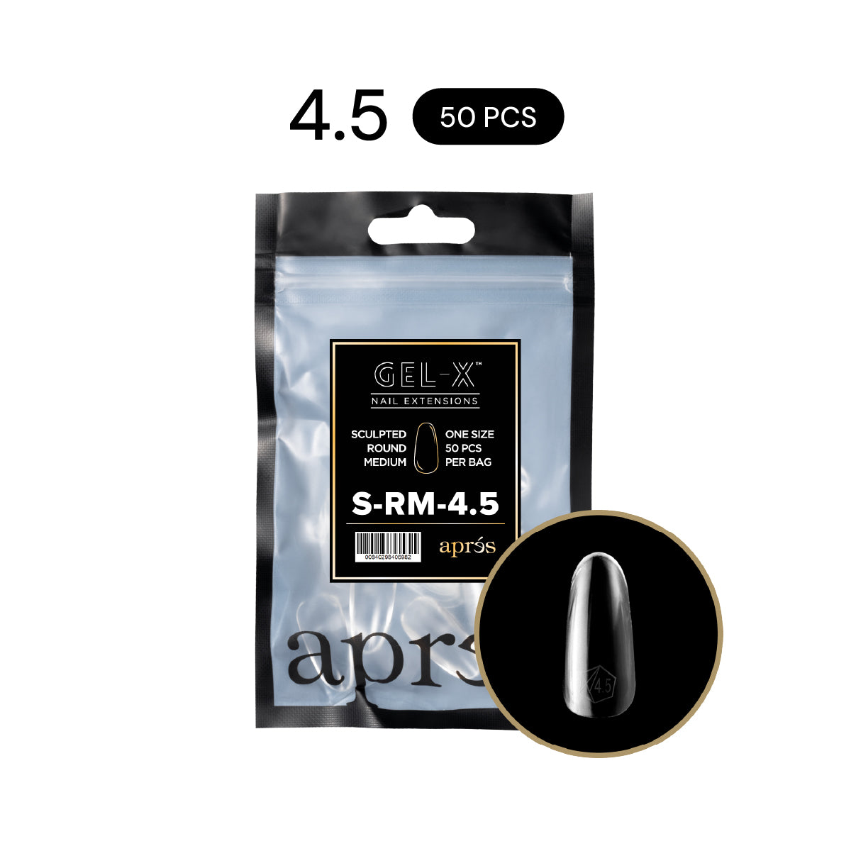 APRÉS NAIL Sculpted Round Gel-X® Nail Tips Refill Bag / 50pcs