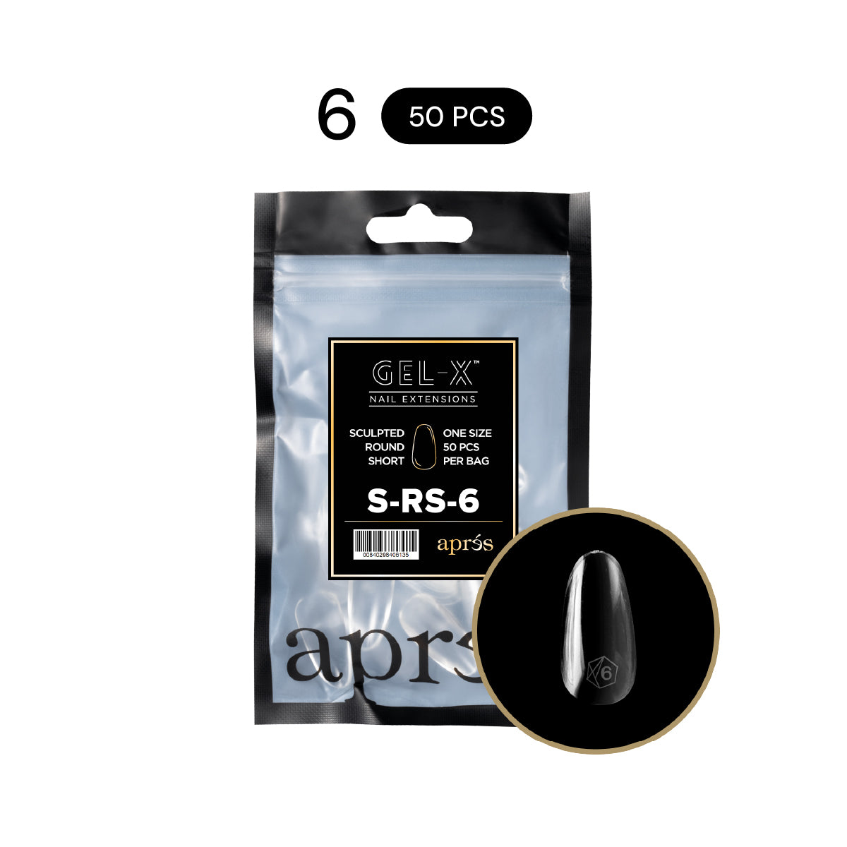 APRÉS NAIL Sculpted Round Gel-X® Nail Tips Refill Bag / 50pcs