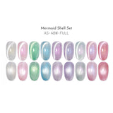 Mermaid Shell Glass Bead Cat Eye Gel Polish / 9 Colours.