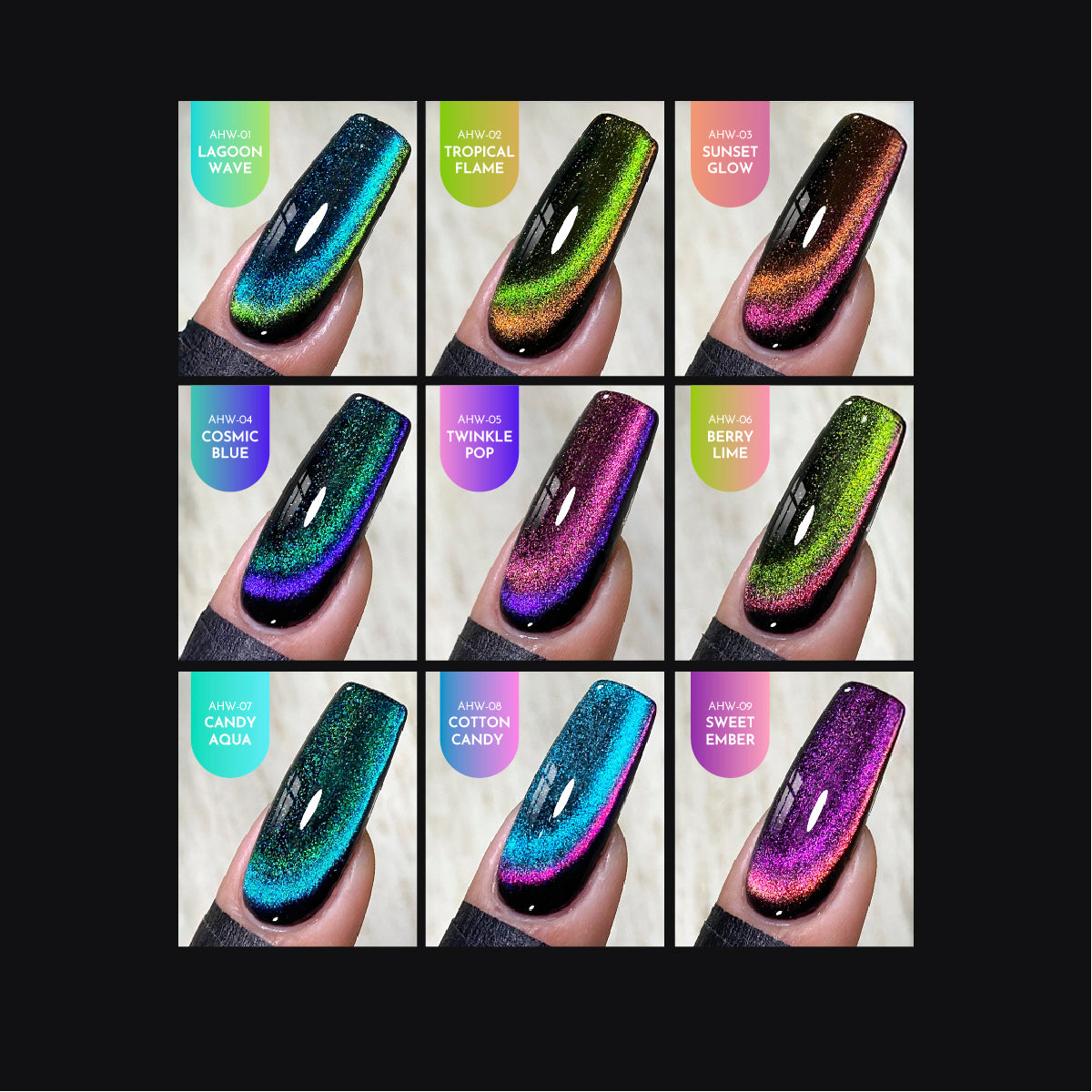 Duo Chrome Cat Eye Gel Polish / 9 Colours