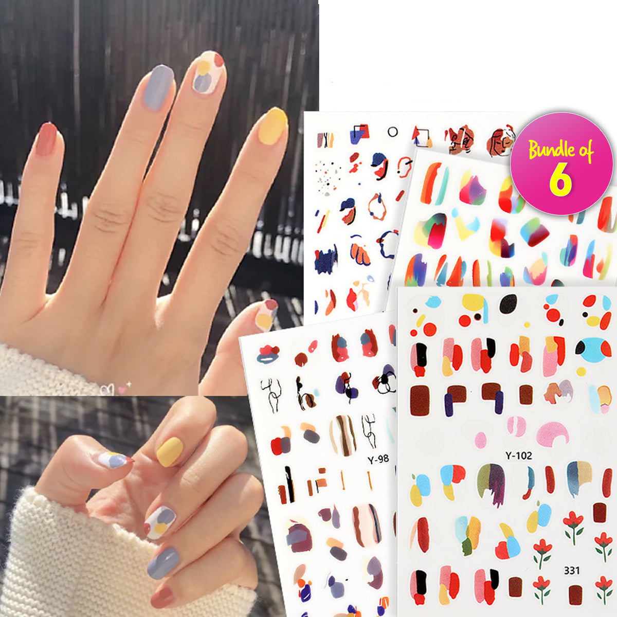 Abstract Nail Decals Bundle Cover