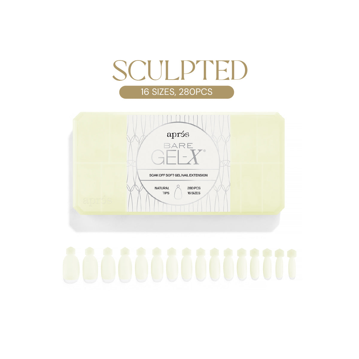 Après Bare Gel-X® Sculpted Box of Tips (16 Sizes, 280pcs)