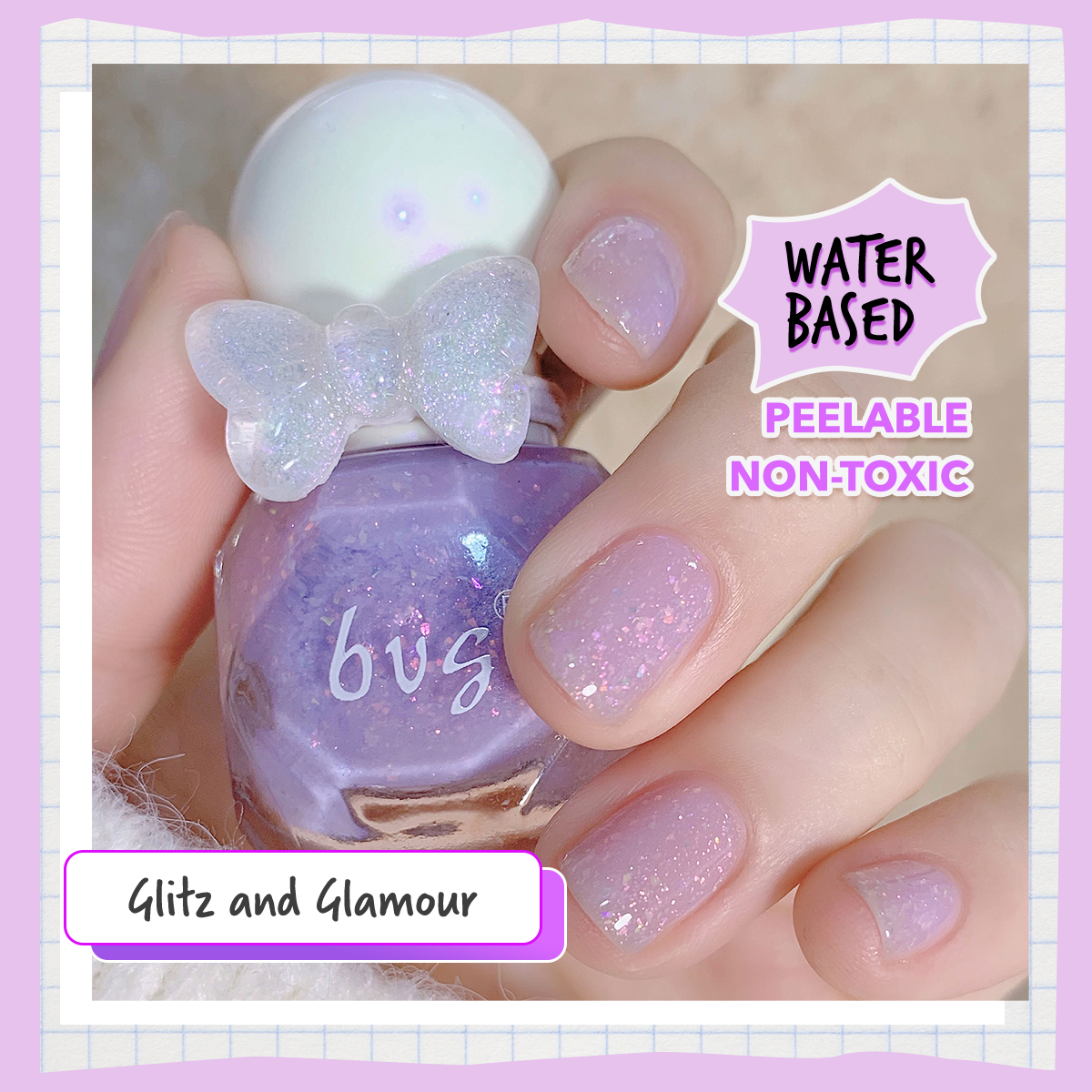 BVG Water Based Nail Polish Glitters Foils Cover