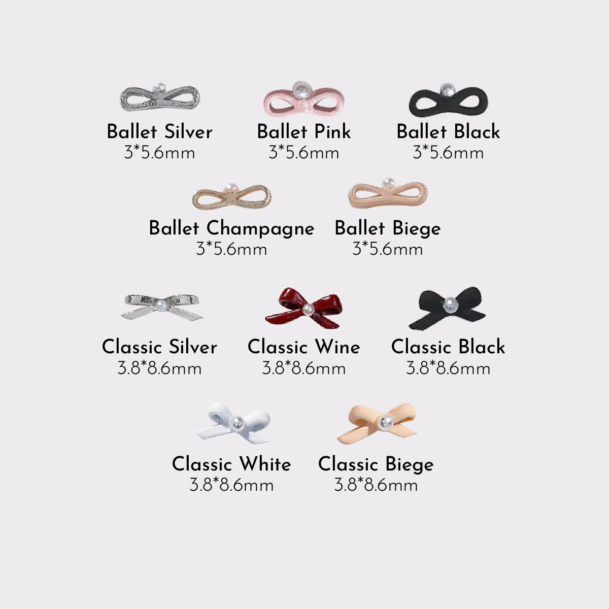 Ballet Bow Tie Charms / Pack of 5