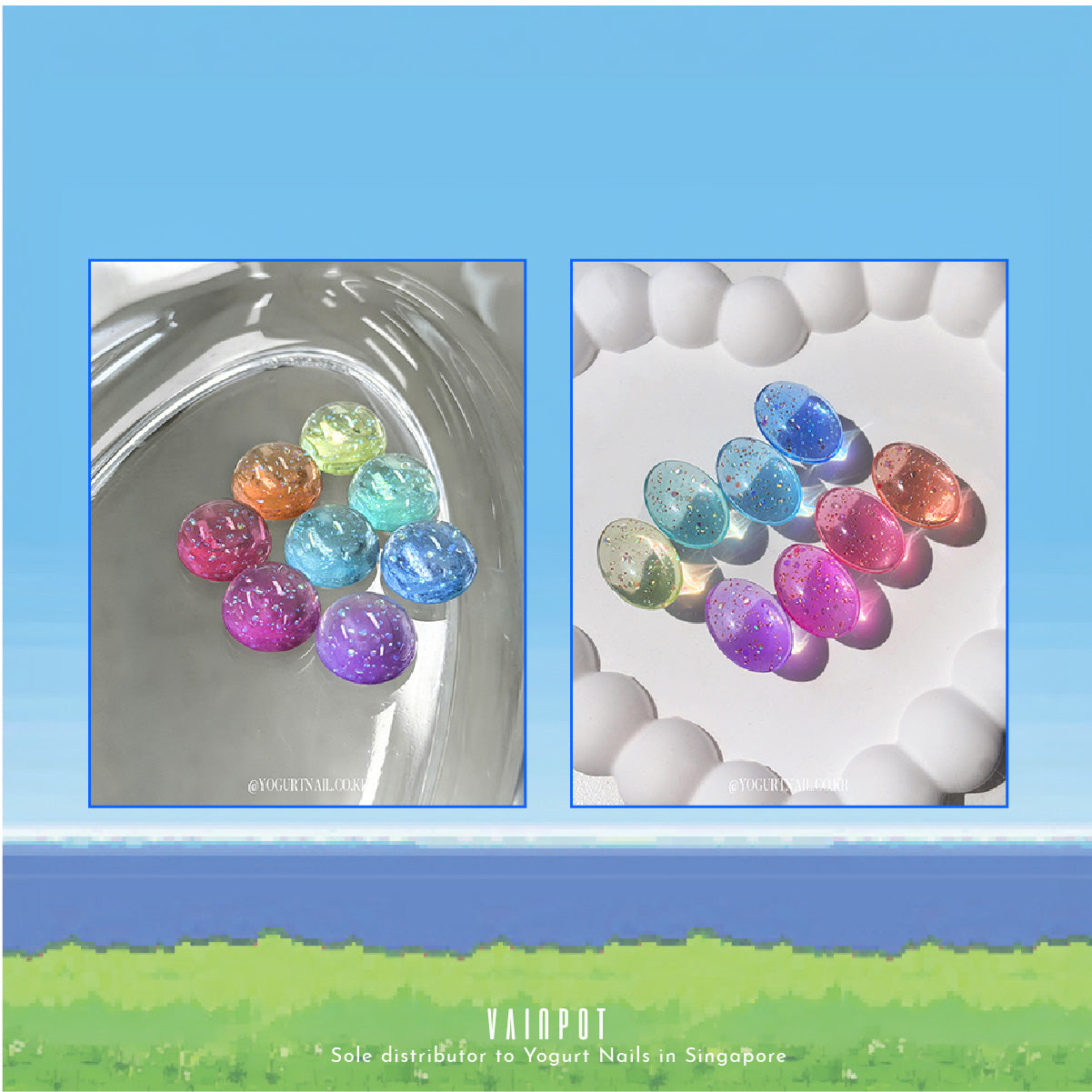 YOGURT NAIL Bbogle Bbogle Glitter Gel Collection Full Set / 8 Colours