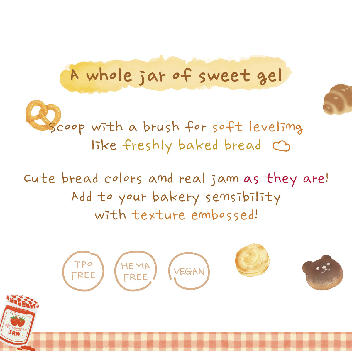 BEVLAH Bakery Aube Emboss Gel Collection / 6 Colours