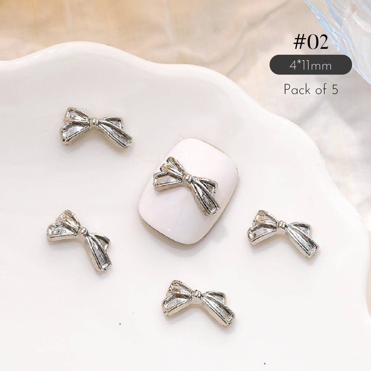 Luxe Ribbon Nail Charms / Pack of 5