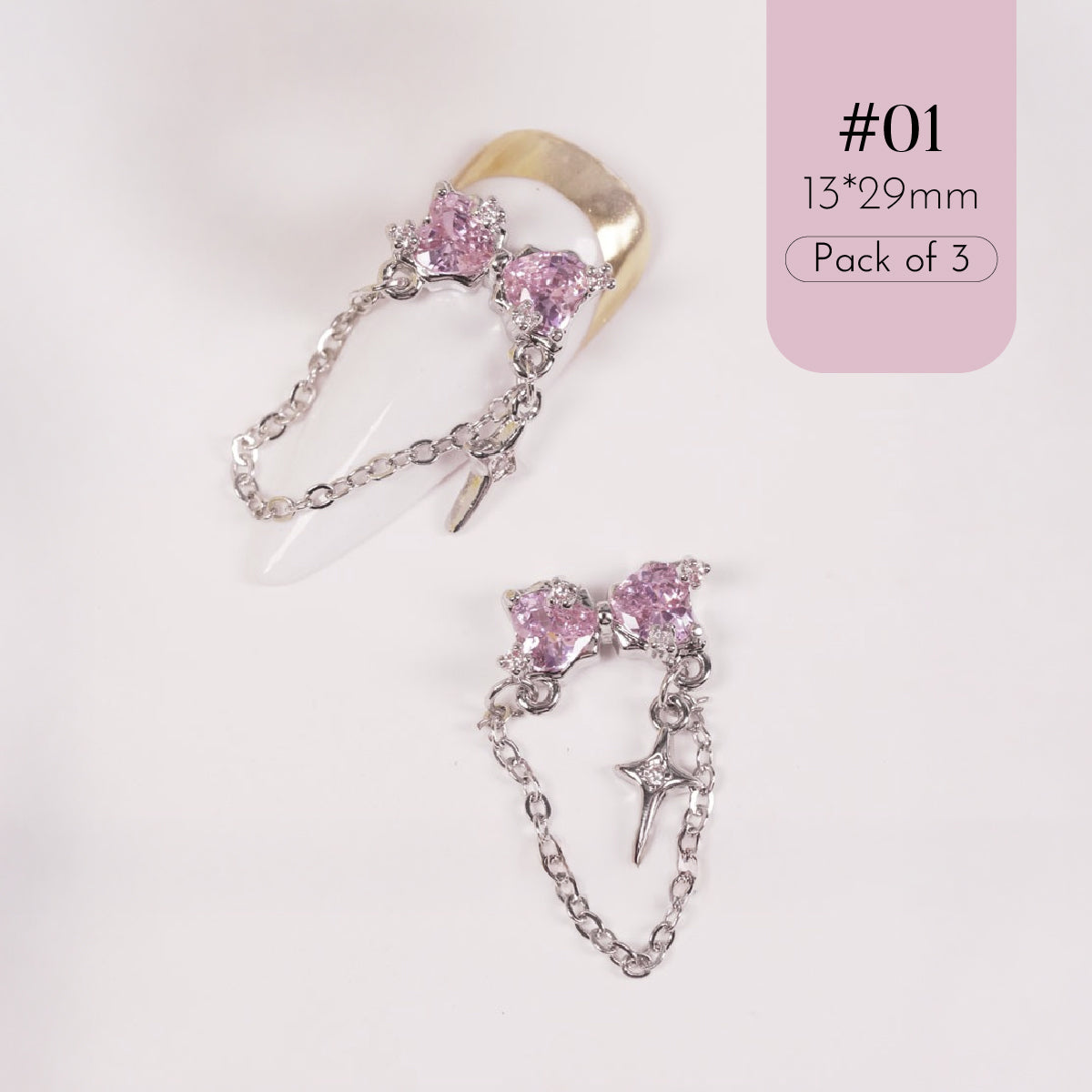 Rebel Princess Nail Art Charms / Pack of 3