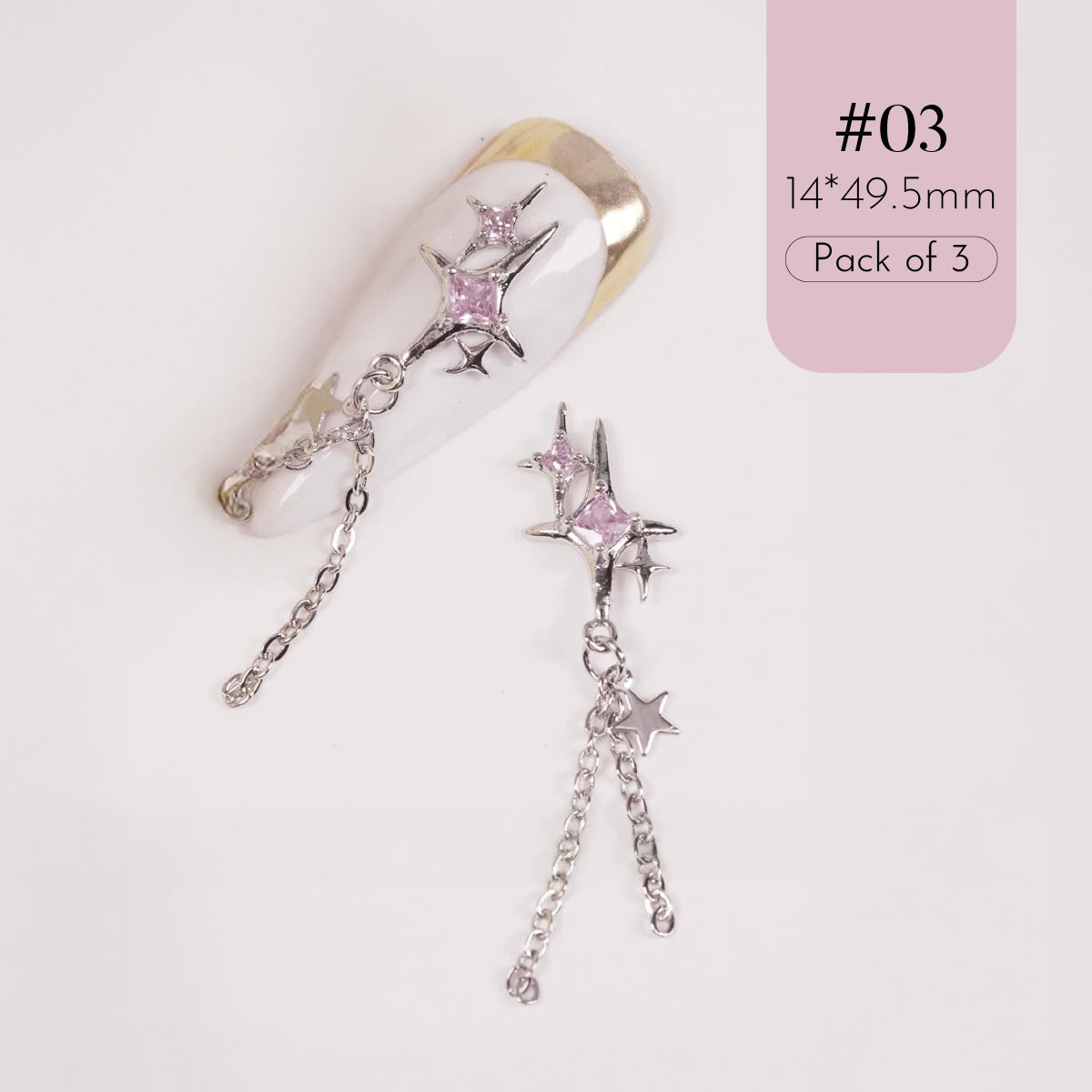 Rebel Princess Nail Art Charms / Pack of 3