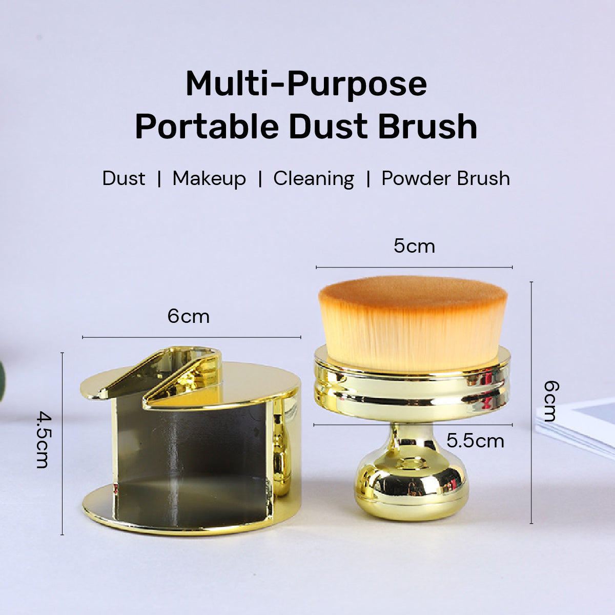 Compact Nail Art Dust Brush with Storage