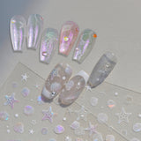 Cosmic Ocean Pearlescent Nail Art Stickers