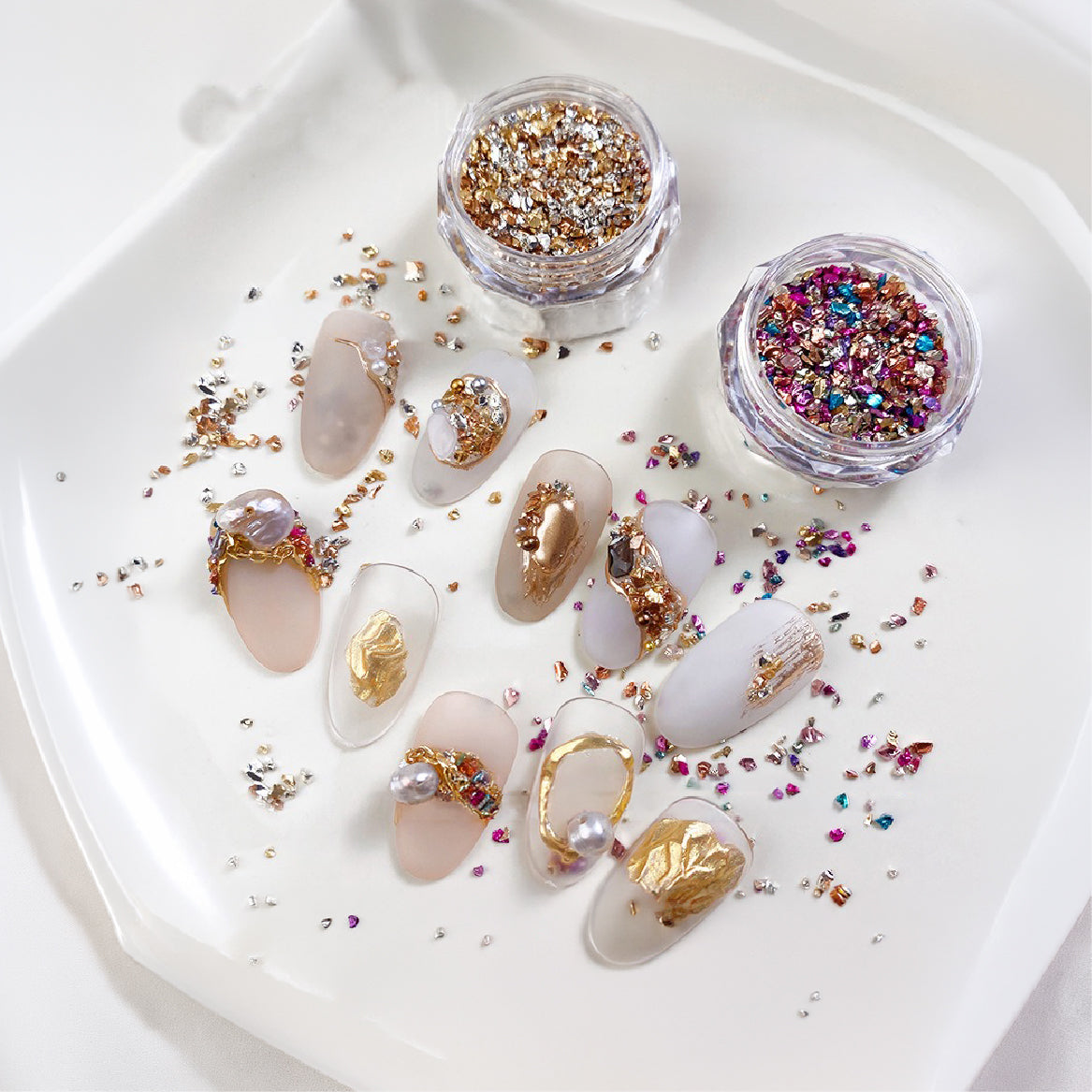 Crushed Stone Nail Decorations