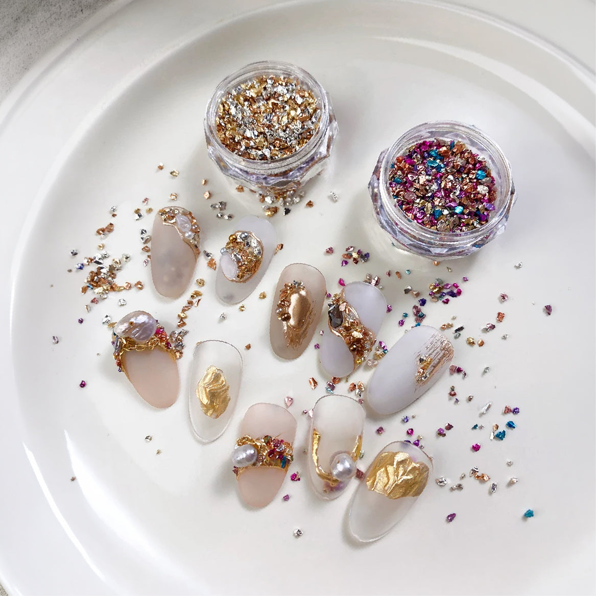 Crushed Stone Nail Decorations