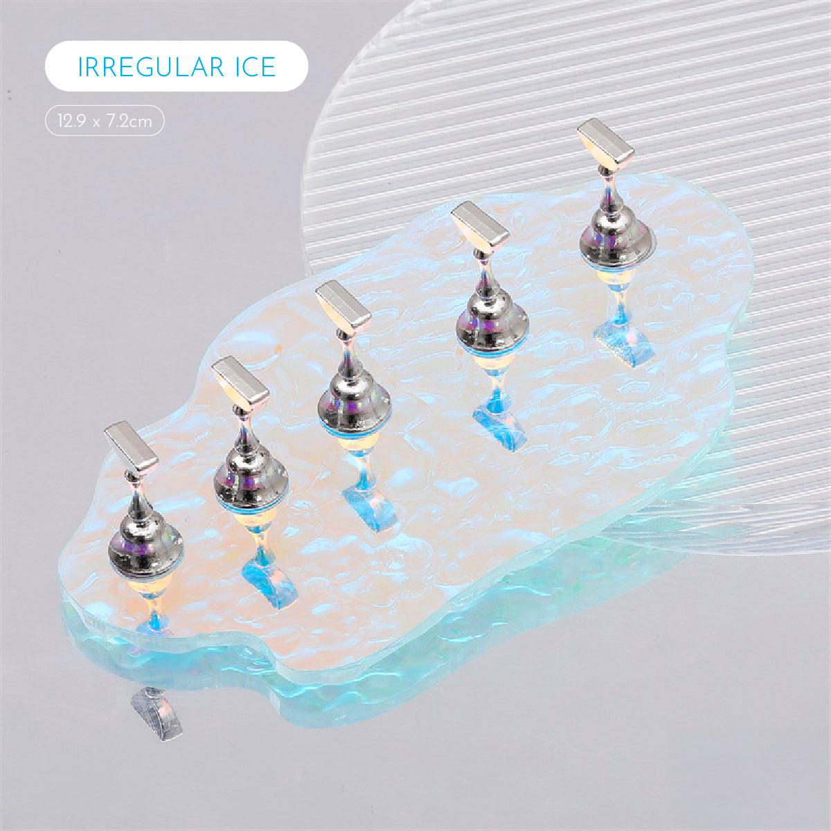 Iridiscent Icy Acrylic Press On Nails Display Stand