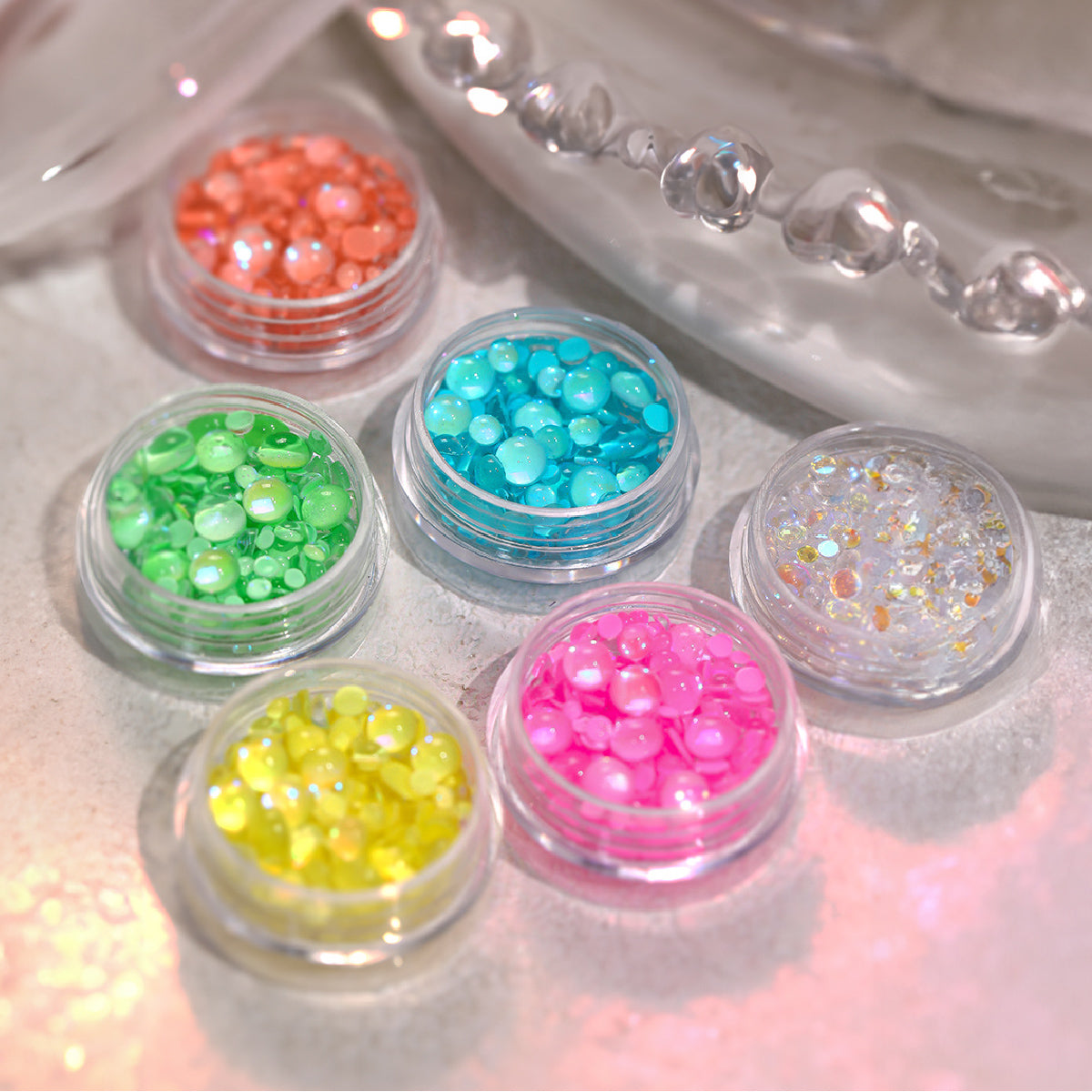 Dreamy Bubbles Iridescent Flatback Beads