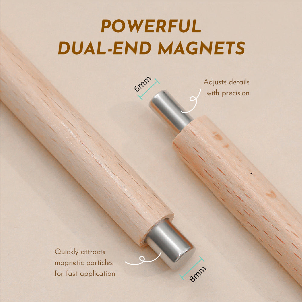 Dual End Cat Eye Magnetic Wand with Wooden Handle