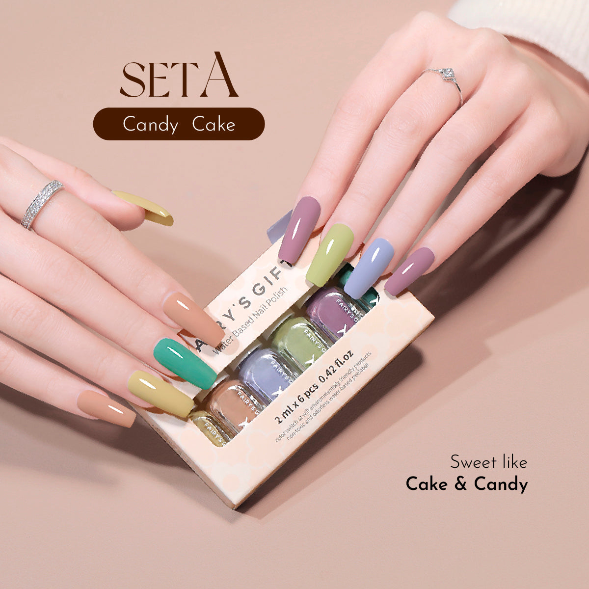 Mini Waterbased Nail Polish Set / 6 Colours
