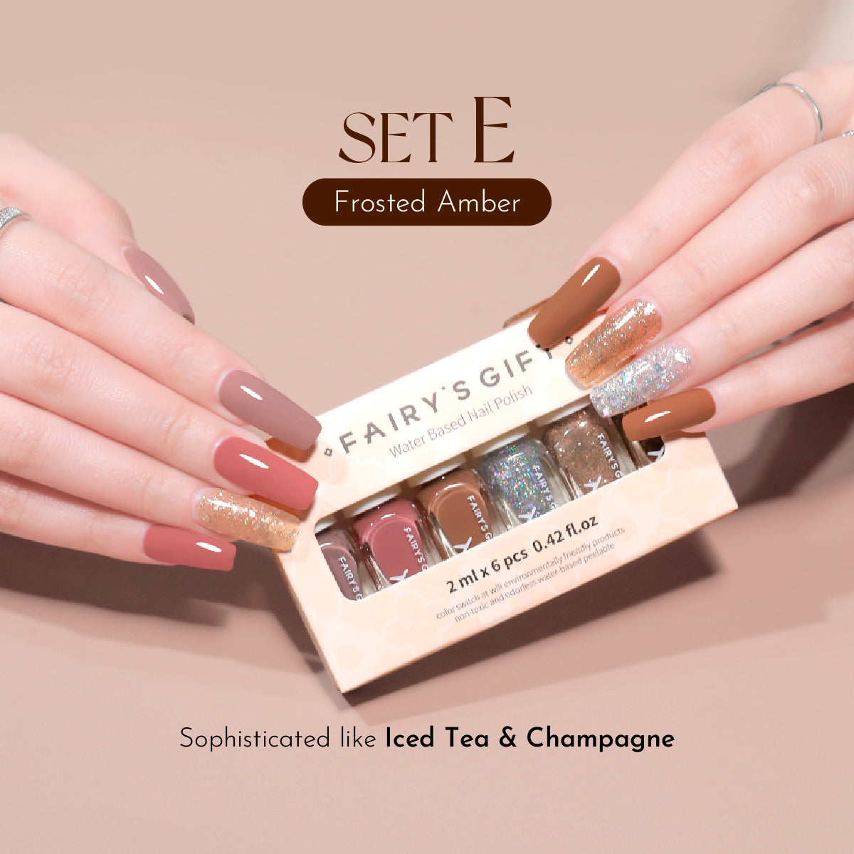 Mini Waterbased Nail Polish Set / 6 Colours