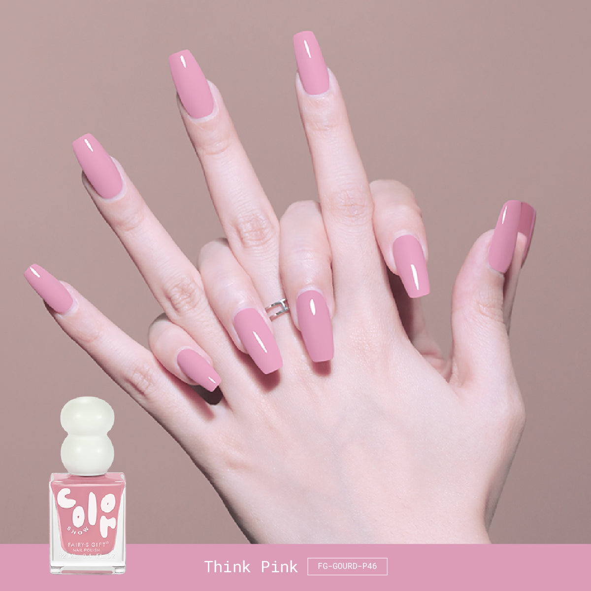 Fairy's Gift Lil's gourdie series quick dry nail polish in Think Pink colour P46