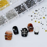 Flat Back Metallic Caviar Beads Mix