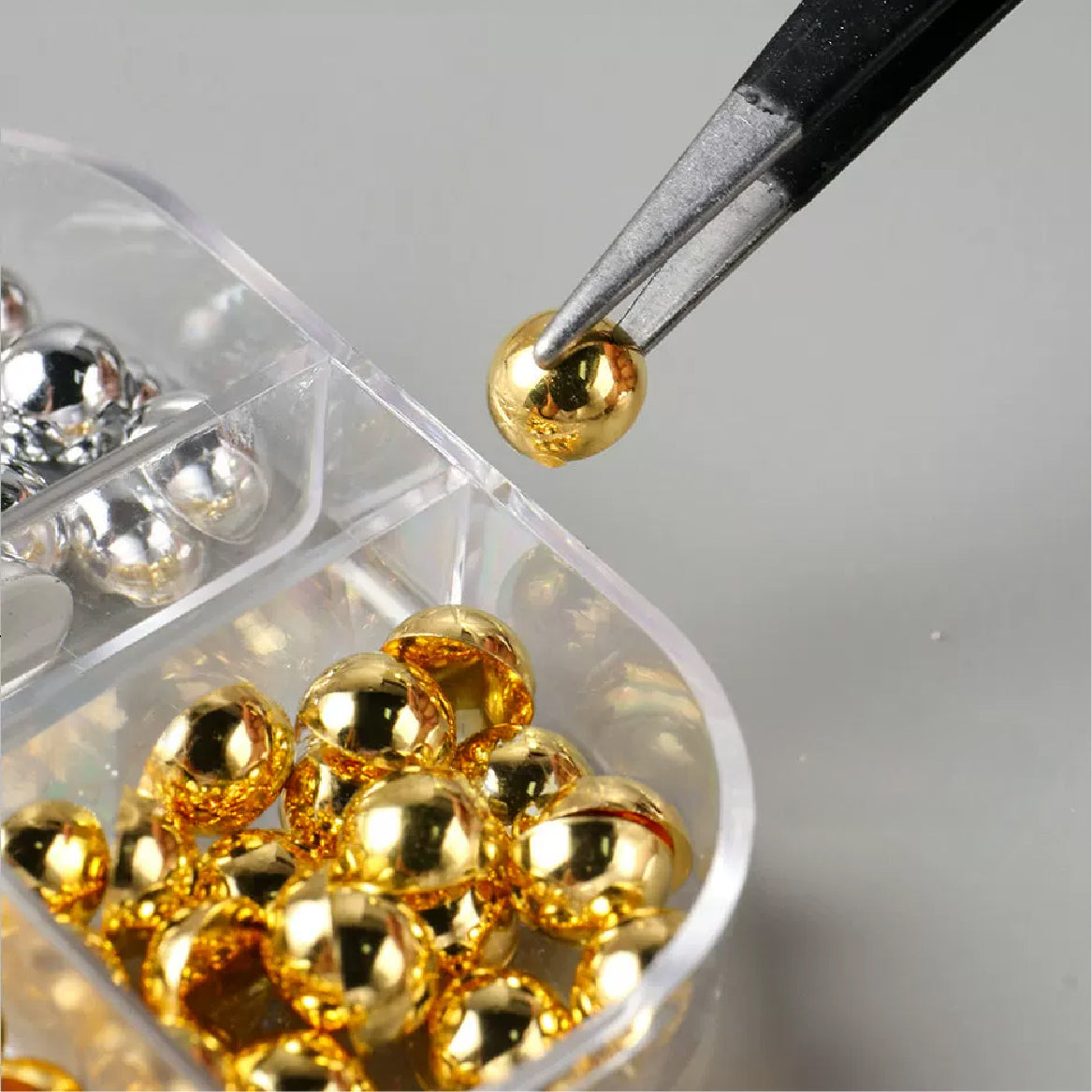 Flat Back Metallic Caviar Beads Mix