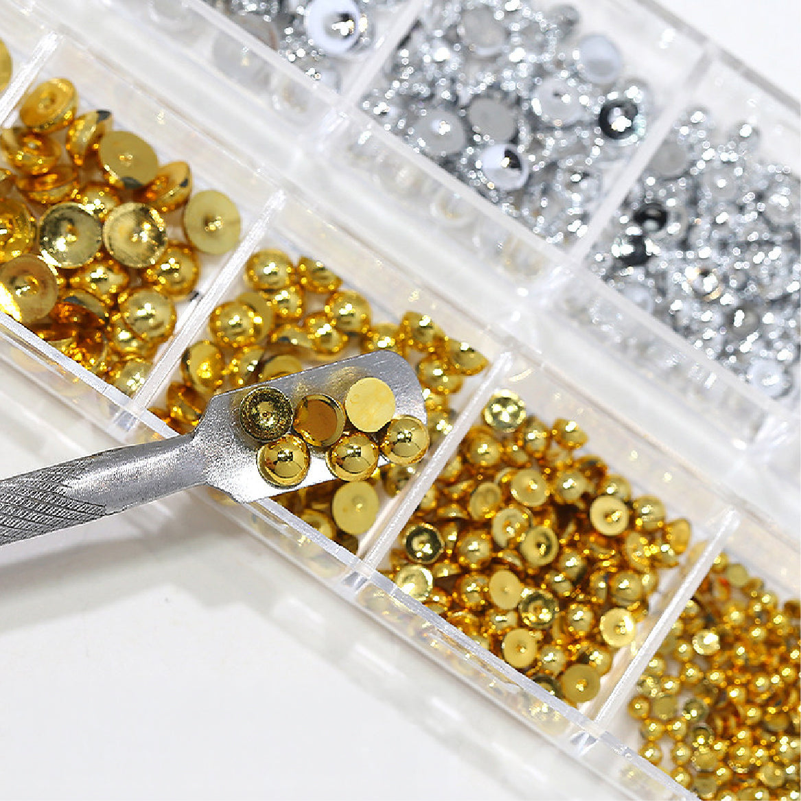 Flat Back Metallic Caviar Beads Mix