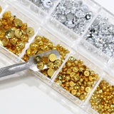 Flat Back Metallic Caviar Beads Mix