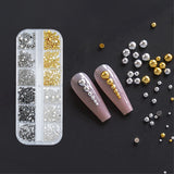 Flat Back Metallic Caviar Beads Mix