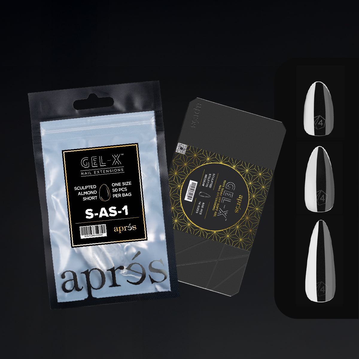 APRÉS NAIL Sculpted Almond Gel-X® Nail Tips Refill Bag / 50pcs