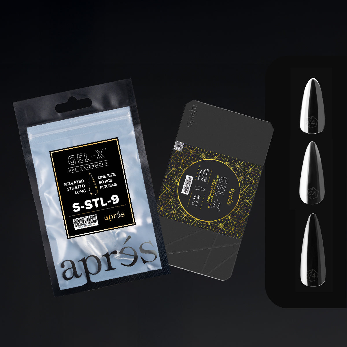 APRÉS NAIL Sculpted Stiletto Gel-X® Nail Tips Refill Bag / 50pcs
