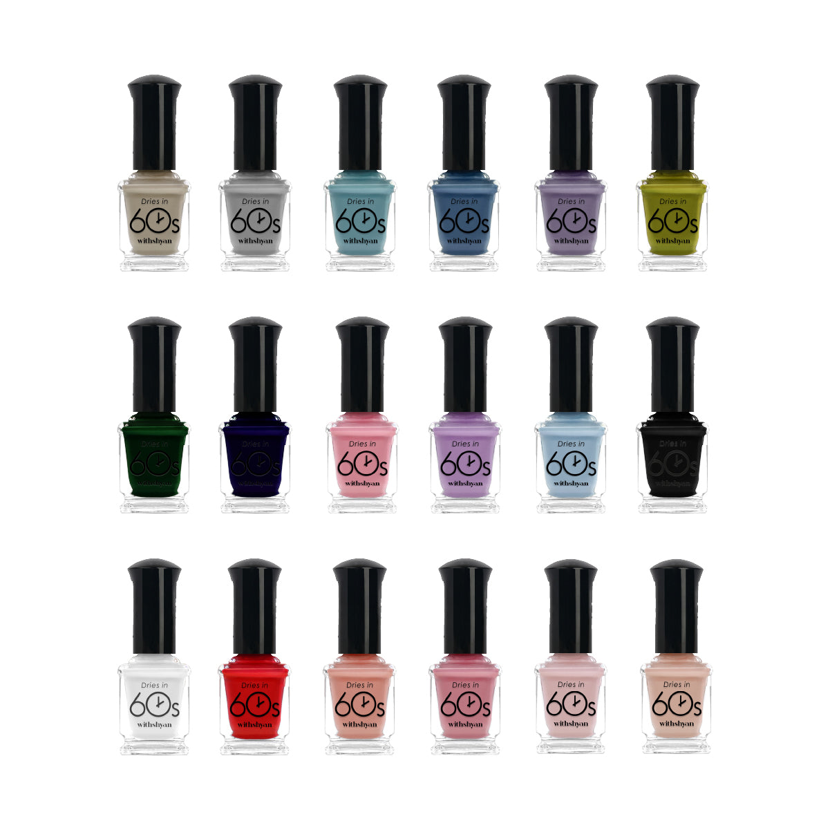 WithShyan Korea Nail Polishes Dries in 60s - Gloss Collection