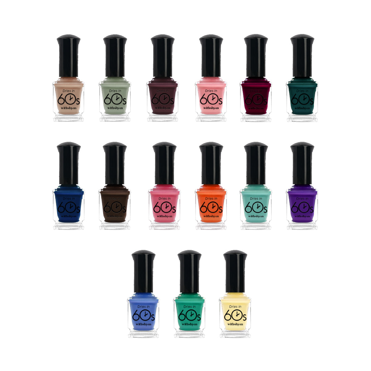 WithShyan Korea Nail Polishes Dries in 60s - Gloss Collection