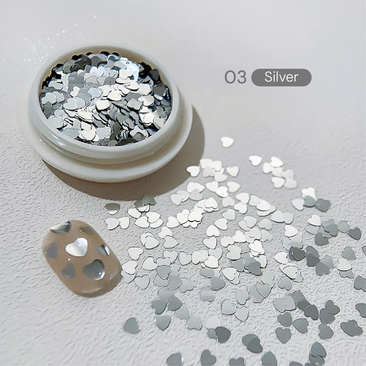 Heart Sequins Nail Decorations