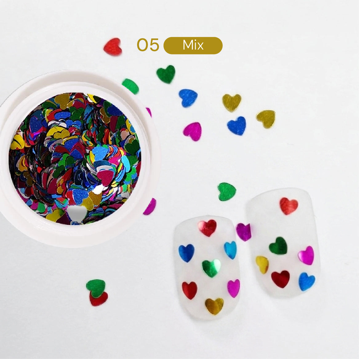 Heart Sequins Nail Decorations