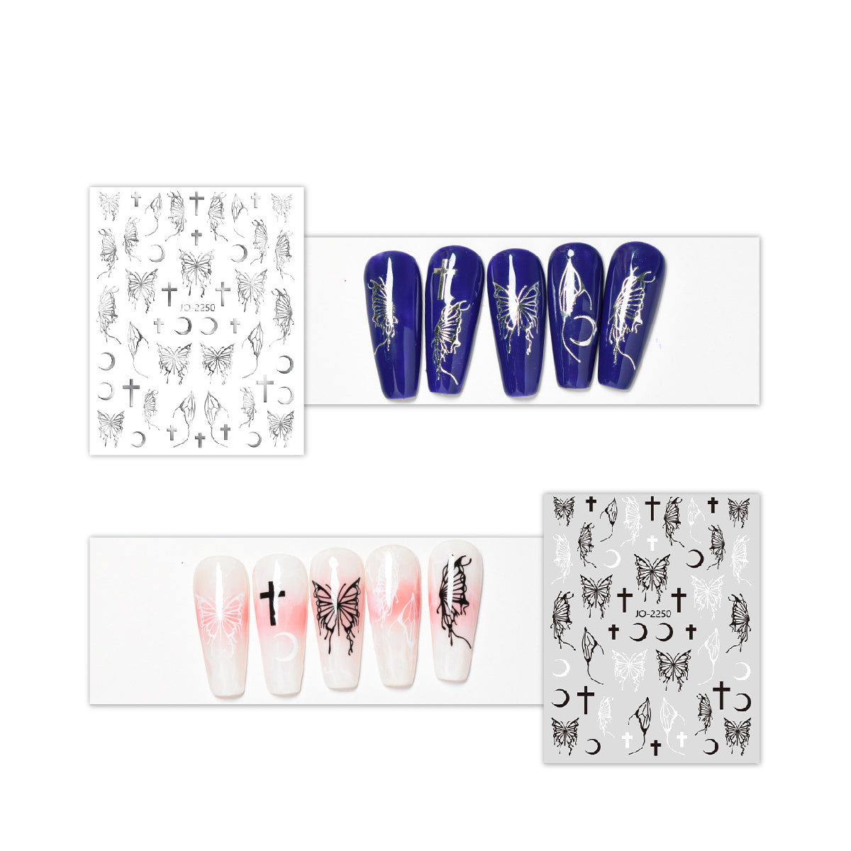 Holographic Butterflies Mix Nail Stickers/ Bundle of 6