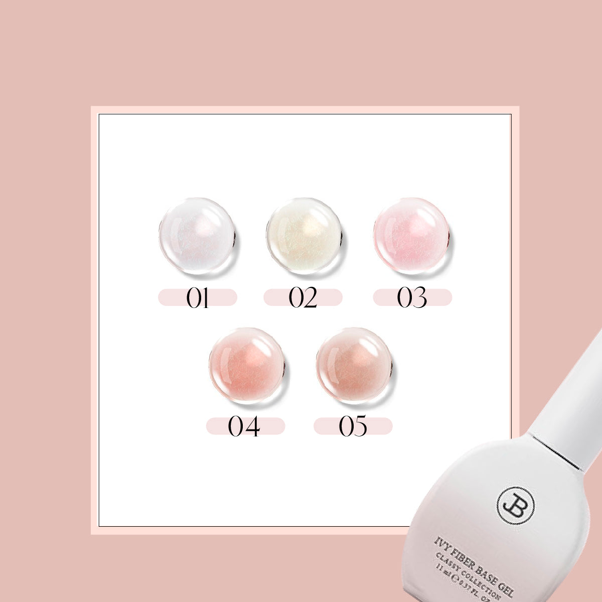 IVY Fibre Base Gel Full Set / 5 Colours
