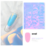Oval Iridescent Cellophane Nail Stickers 