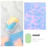 Round Iridescent Cellophane Nail Stickers